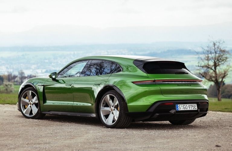 2022 Porsche Taycan Cross Turismo side and back view