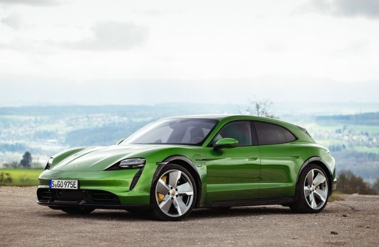 2022 Porsche Taycan Cross Turismo side and front view