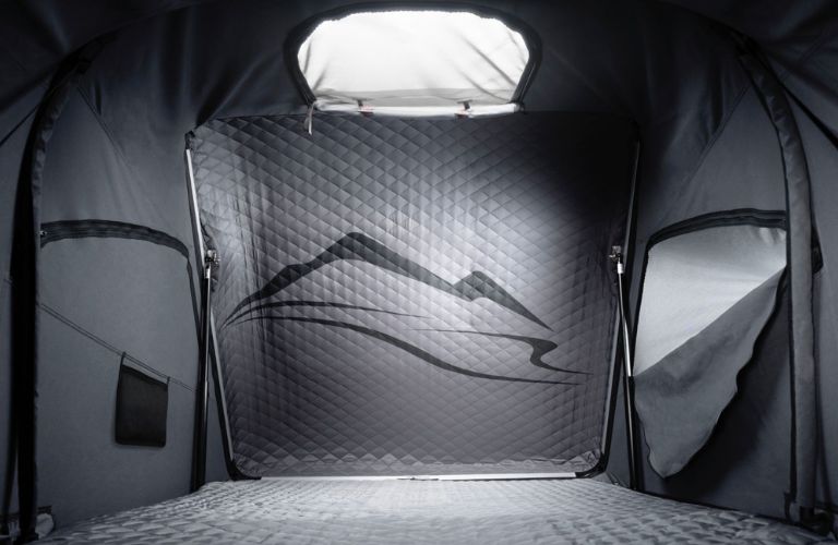 Image showing the view from inside the Porsche Tequipment roof tent.