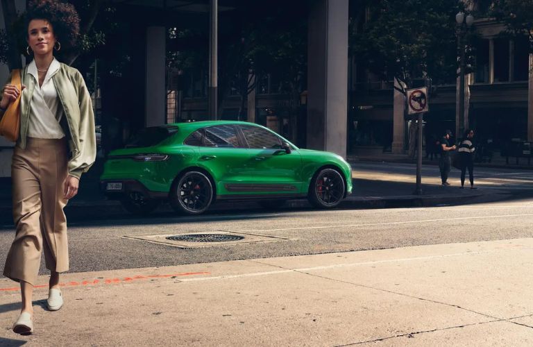 2023 Porsche Macan T parked on a city road