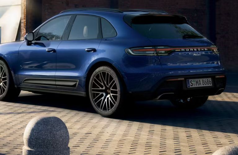 Rear view of the 2026 Porsche Macan Blue